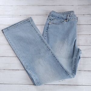 Women's Mid-Rise Bootcut Jeans Denim Pants